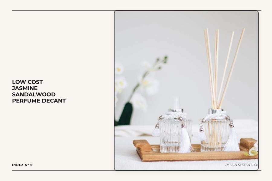 low cost jasmine sandalwood perfume decant